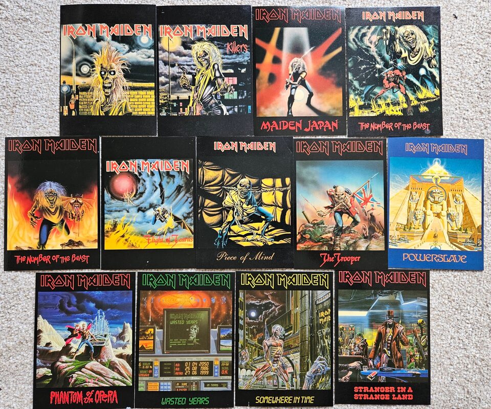 Iron Maiden postcard collection — 13 collectable postcards with album and single cover art